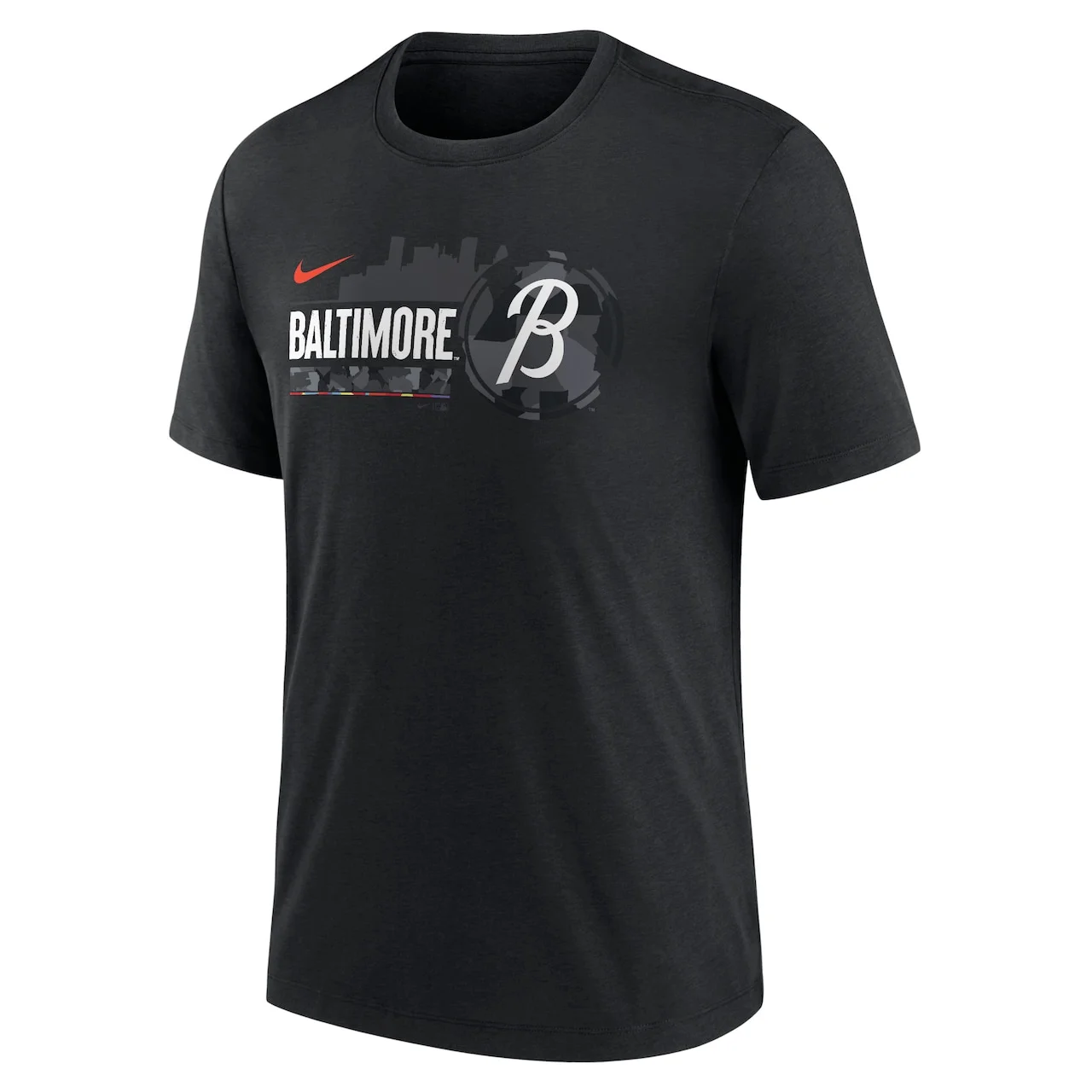 Men's Baltimore Orioles Nike Black 2023 City Connect Tri-Blend T-Shirt - Image 2