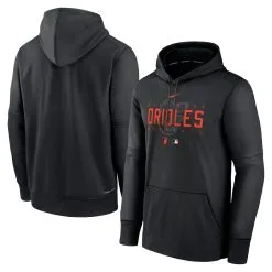 Men's Baltimore Orioles Nike Black Authentic Collection Pregame Performance Pullover Hoodie