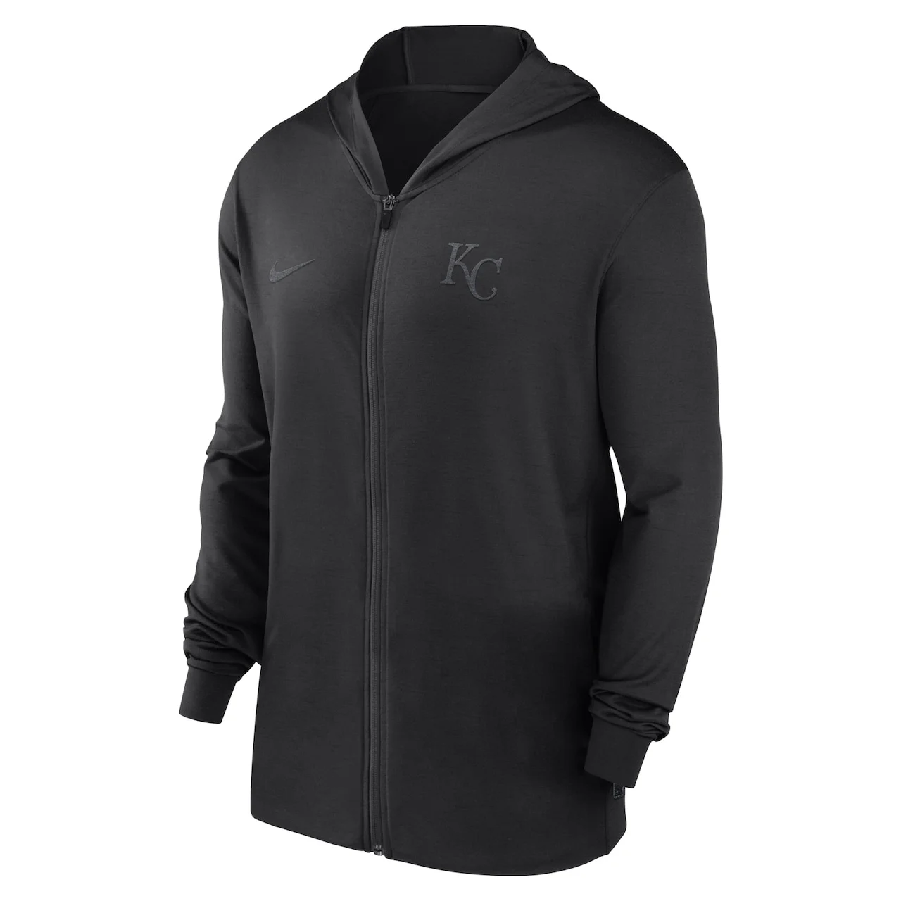 Men's Kansas City Royals Nike Black Authentic Collection Travel Performance Full-Zip Hoodie - Image 2