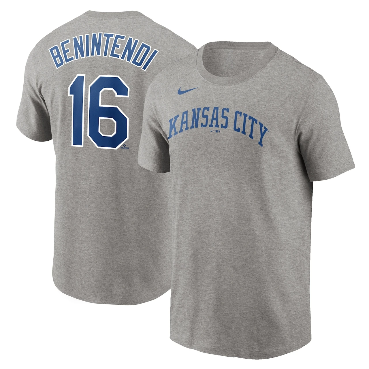Men's Kansas City Royals Andrew Benintendi Nike Gray 2022 Name & Number T-Shirt