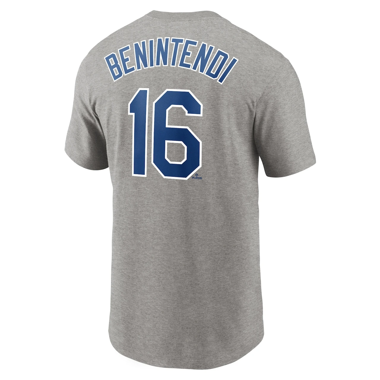 Men's Kansas City Royals Andrew Benintendi Nike Gray 2022 Name & Number T-Shirt - Image 3