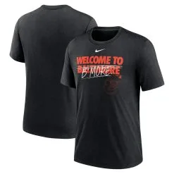 Men's Baltimore Orioles Nike Heather Black Home Spin Tri-Blend T-Shirt