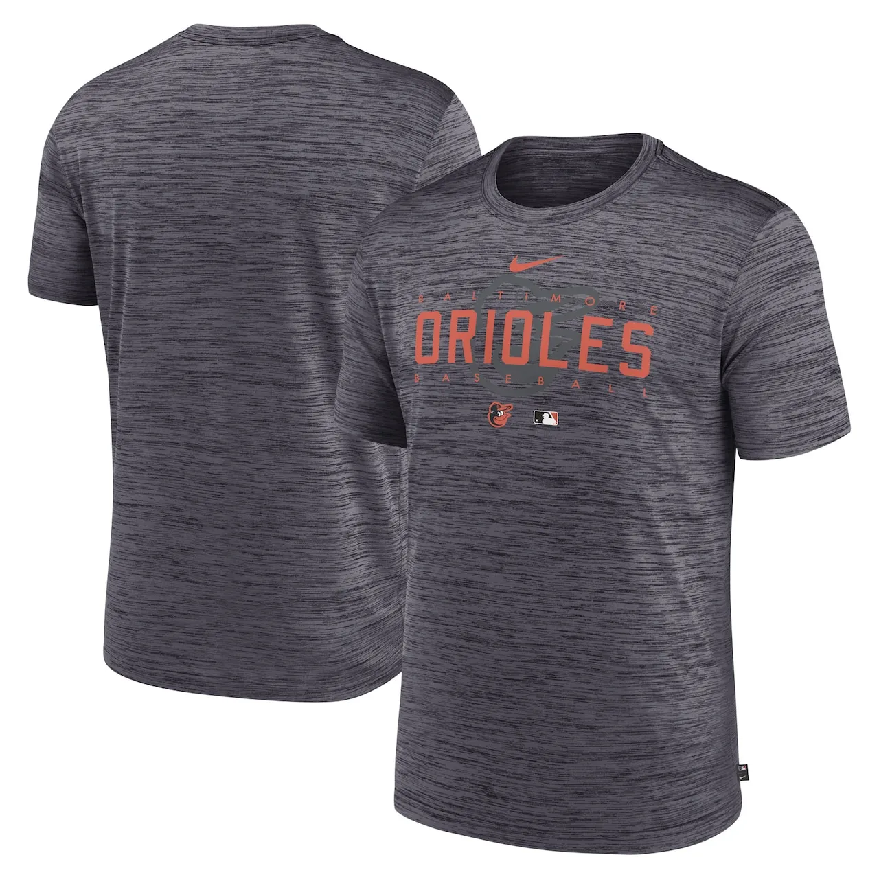 Men's Baltimore Orioles Nike Heather Charcoal Authentic Collection Velocity Performance Practice T-Shirt