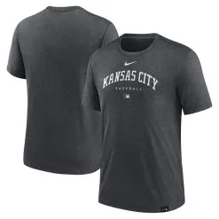 Men's Kansas City Royals Nike Heather Charcoal Authentic Collection Early Work Tri-Blend Performance T-Shirt