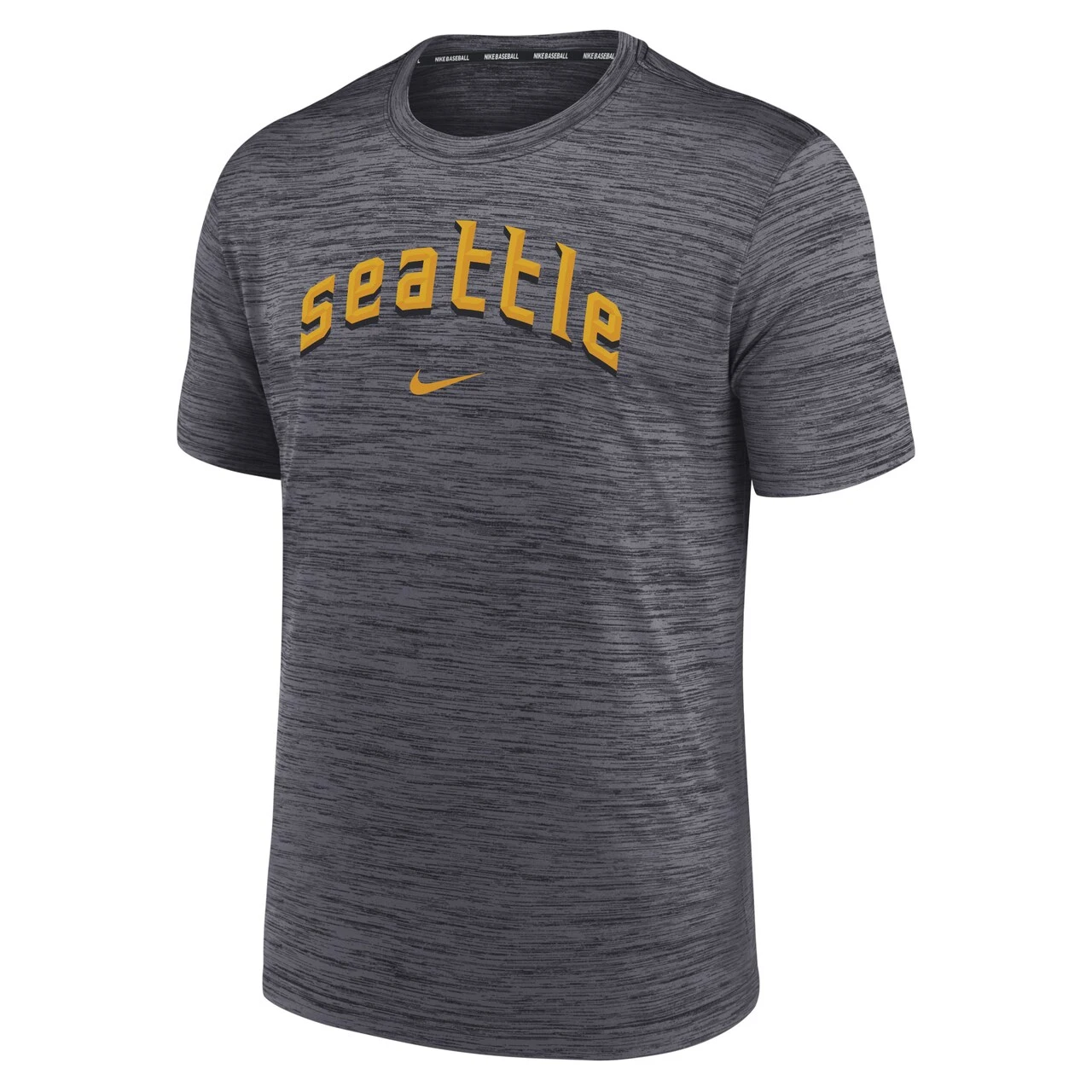 Men's Seattle Mariners Nike Heather Charcoal 2023 City Connect Velocity Practice Performance T-Shirt - Image 2