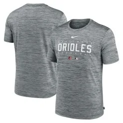 Men's Baltimore Orioles Nike Heather Gray Authentic Collection Velocity Performance Practice T-Shirt