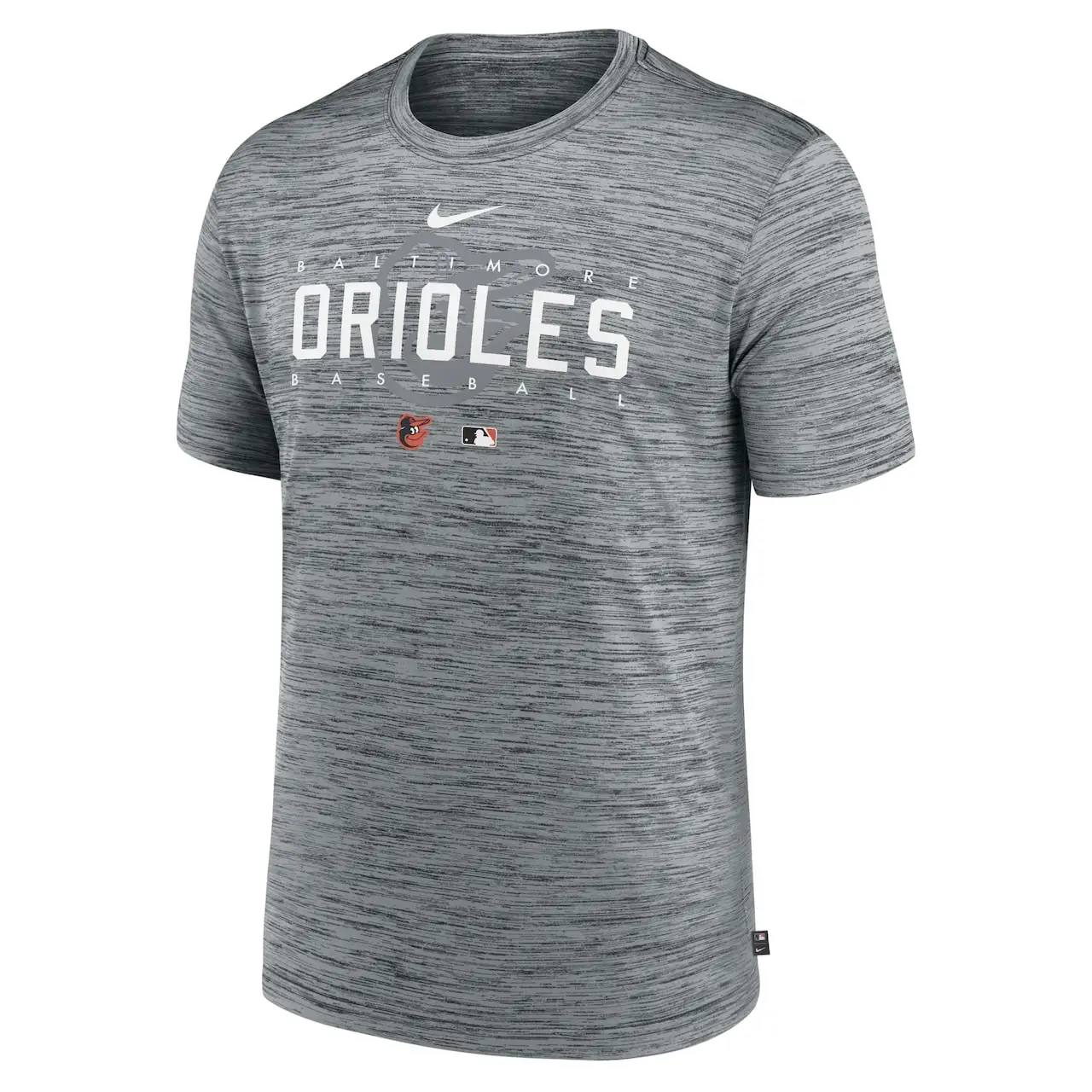 Men's Baltimore Orioles Nike Heather Gray Authentic Collection Velocity Performance Practice T-Shirt - Image 2