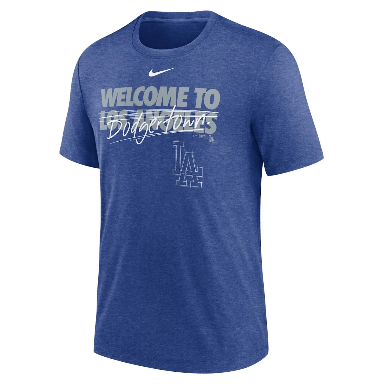 Men's Los Angeles Dodgers Nike Heather Royal Home Spin Tri-Blend T-Shirt - Image 2