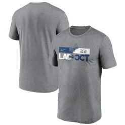 Men's Los Angeles Dodgers Nike Heathered Charcoal 2022 Postseason T-Shirt