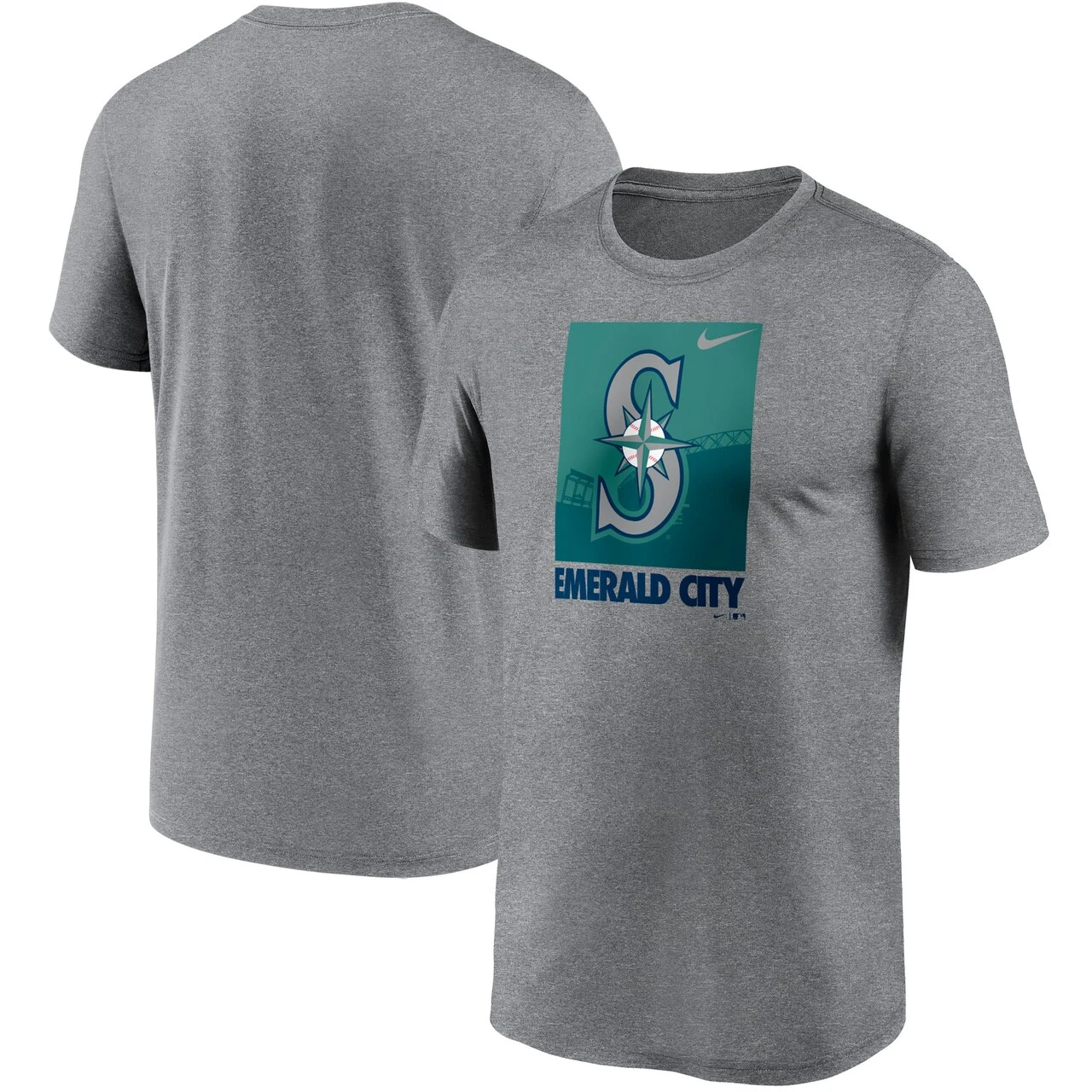 Men's Seattle Mariners Nike Heathered Gray Local Logo Legend T-Shirt