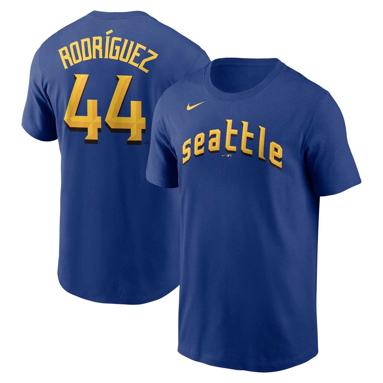 Men's Seattle Mariners Julio Rodriguez Nike Royal 2023 City Connect Name & Number T-Shirt