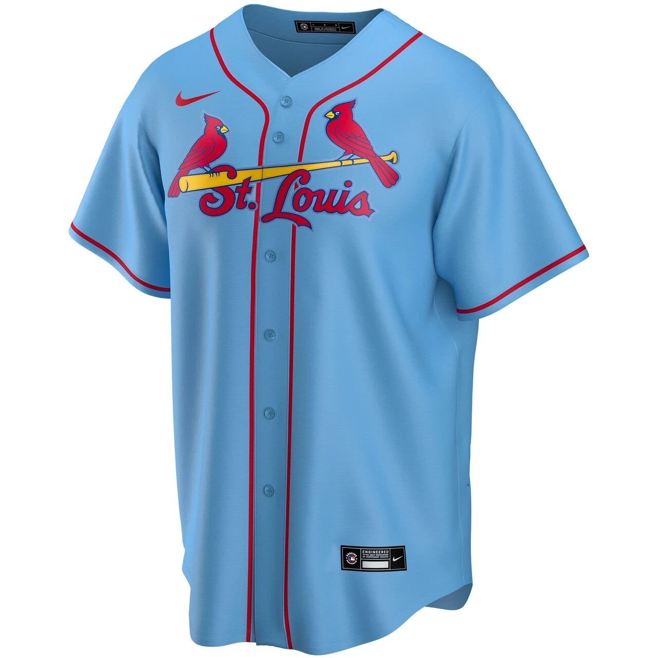 Men's St. Louis Cardinals Nike Light Blue Alternate Replica Custom Jersey - Image 2