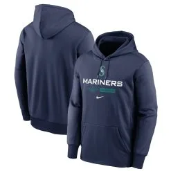 Men's Seattle Mariners Nike Navy 2022 Postseason Authentic Collection Dugout Pullover Hoodie