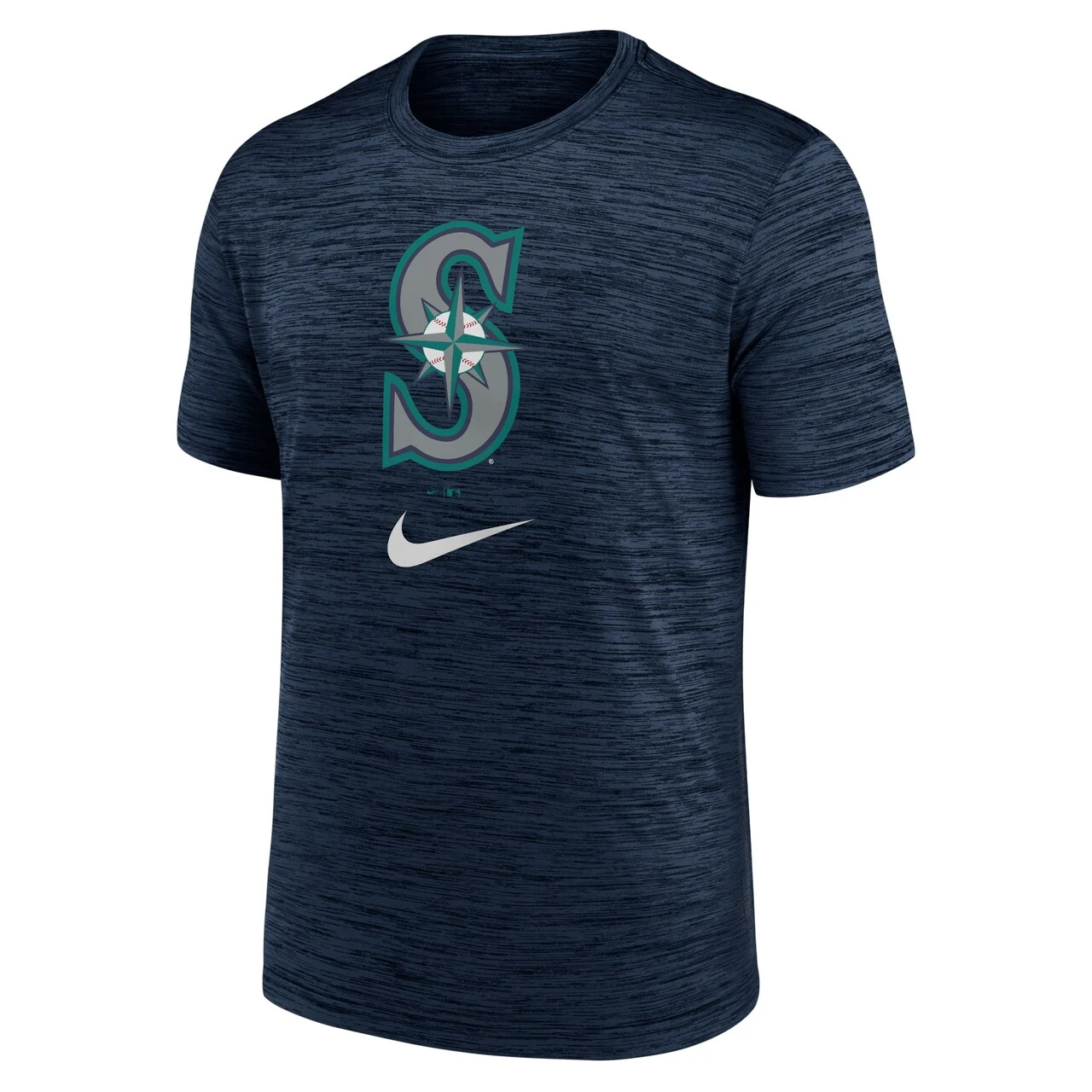 Men's Seattle Mariners Nike Navy Logo Velocity Performance T-Shirt - Image 2