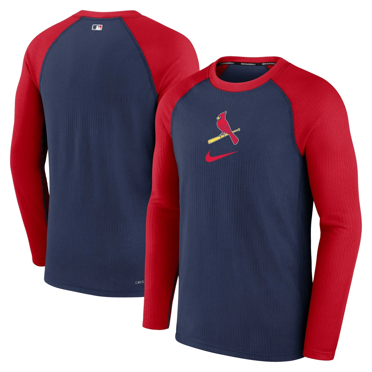 Men's St. Louis Cardinals Nike Navy Authentic Collection Game Raglan Performance Long Sleeve T-Shirt