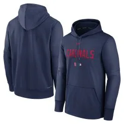 Men's St. Louis Cardinals Nike Navy Authentic Collection Pregame Performance Pullover Hoodie