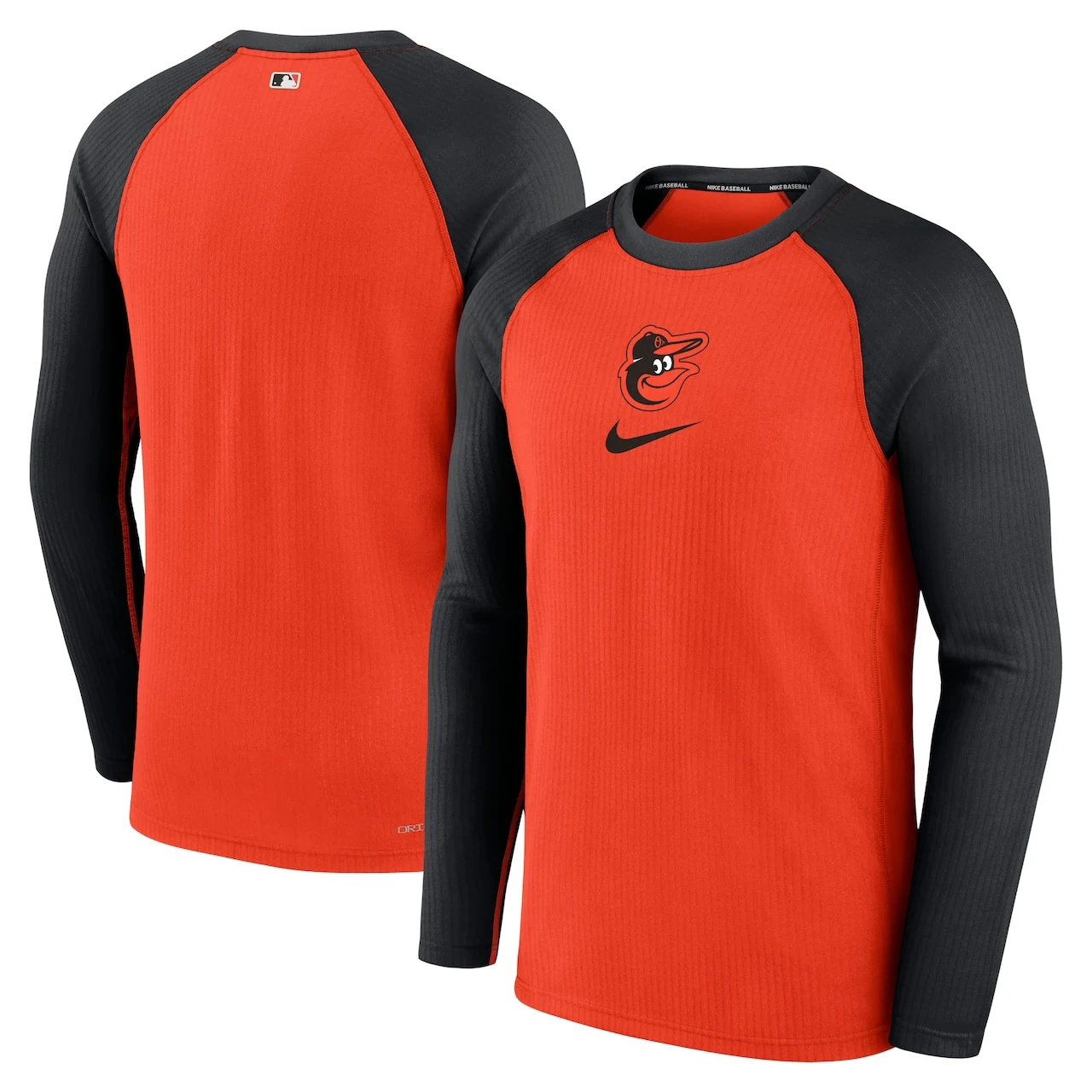 Men's Baltimore Orioles Nike Orange Authentic Collection Game Raglan Performance Long Sleeve T-Shirt