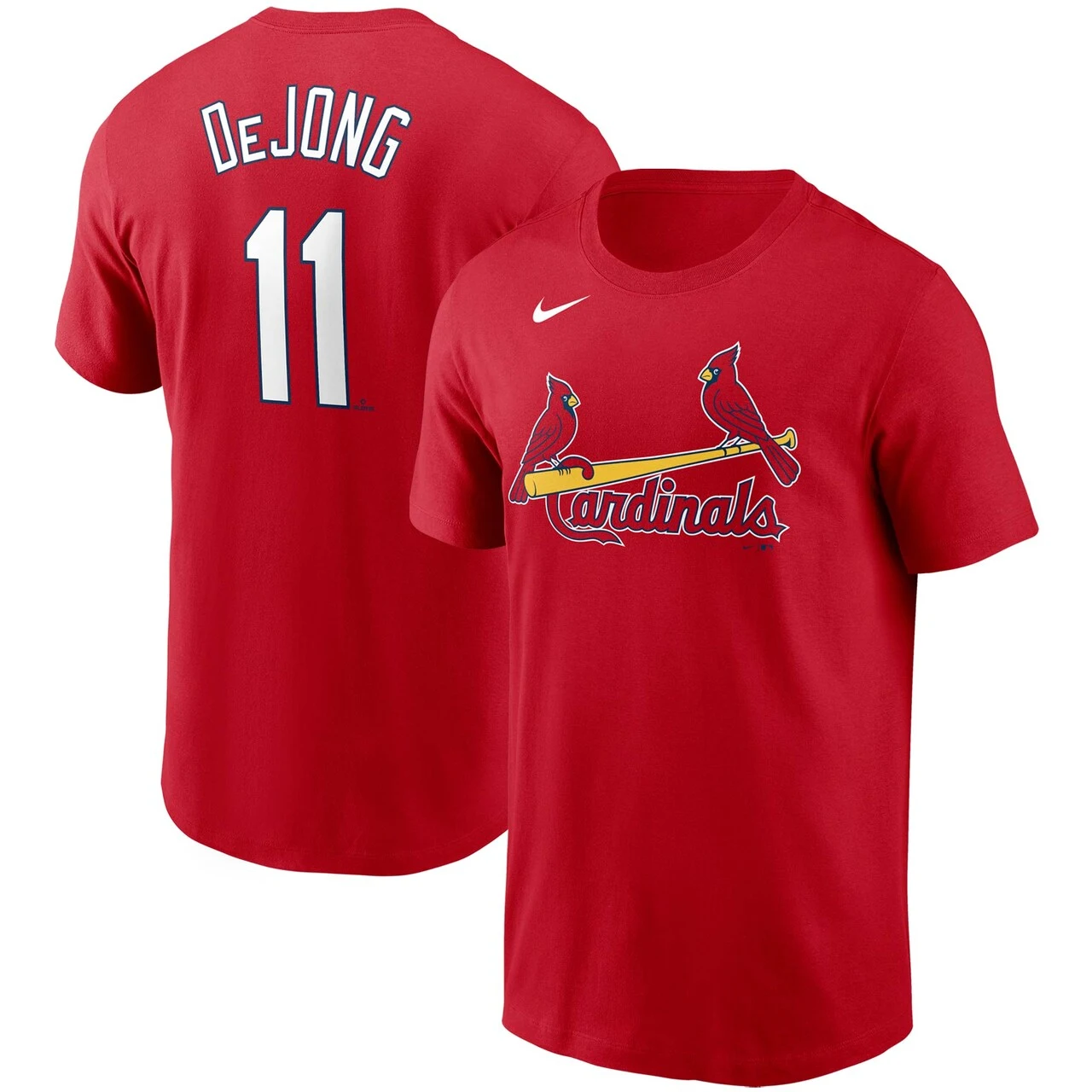 Men's St. Louis Cardinals Paul DeJong Nike Red Name & Number T-Shirt