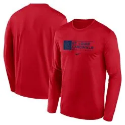 Men's St. Louis Cardinals Nike Red Authentic Collection Performance Long Sleeve T-Shirt