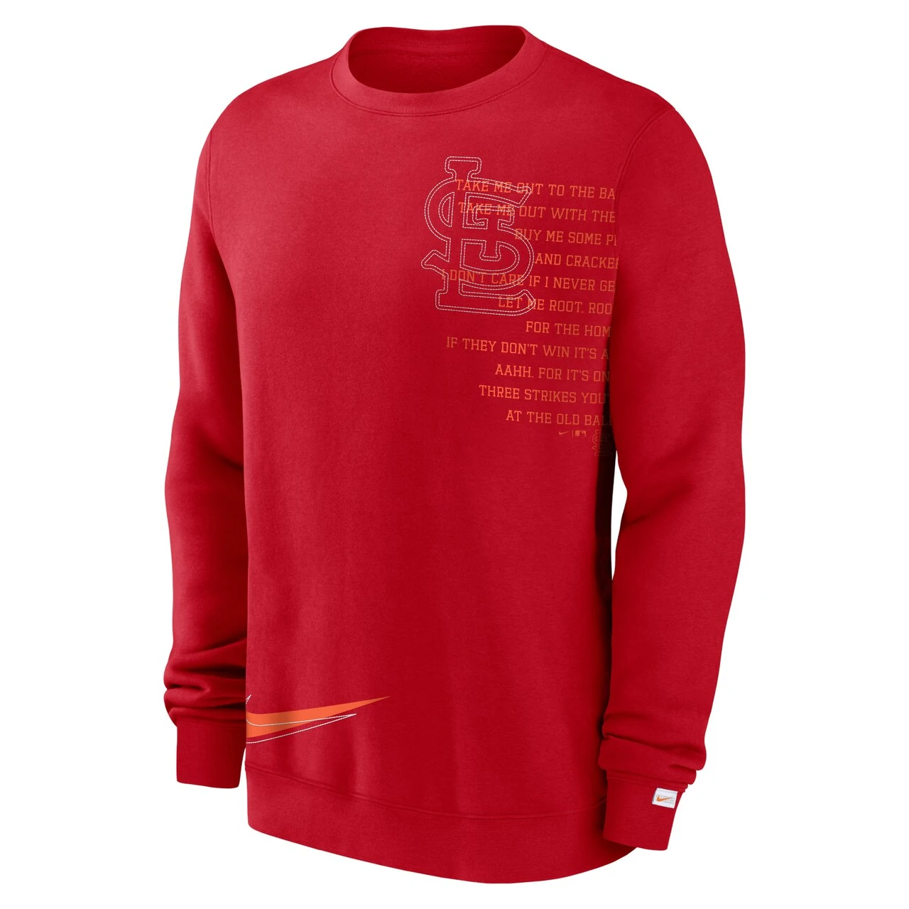 Men's St. Louis Cardinals Nike Red Statement Ball Game Fleece Pullover Sweatshirt - Image 2