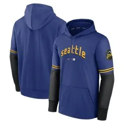 Men's Seattle Mariners Nike Royal 2023 City Connect Pregame Performance Pullover Hoodie