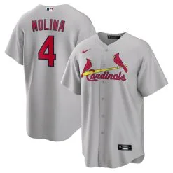 Men's St. Louis Cardinals Yadier Molina Nike Gray Road Replica Player Name Jersey