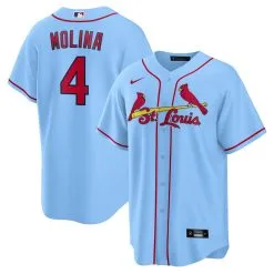 Men's St. Louis Cardinals Yadier Molina Nike Light Blue Alternate Replica Player Name Jersey