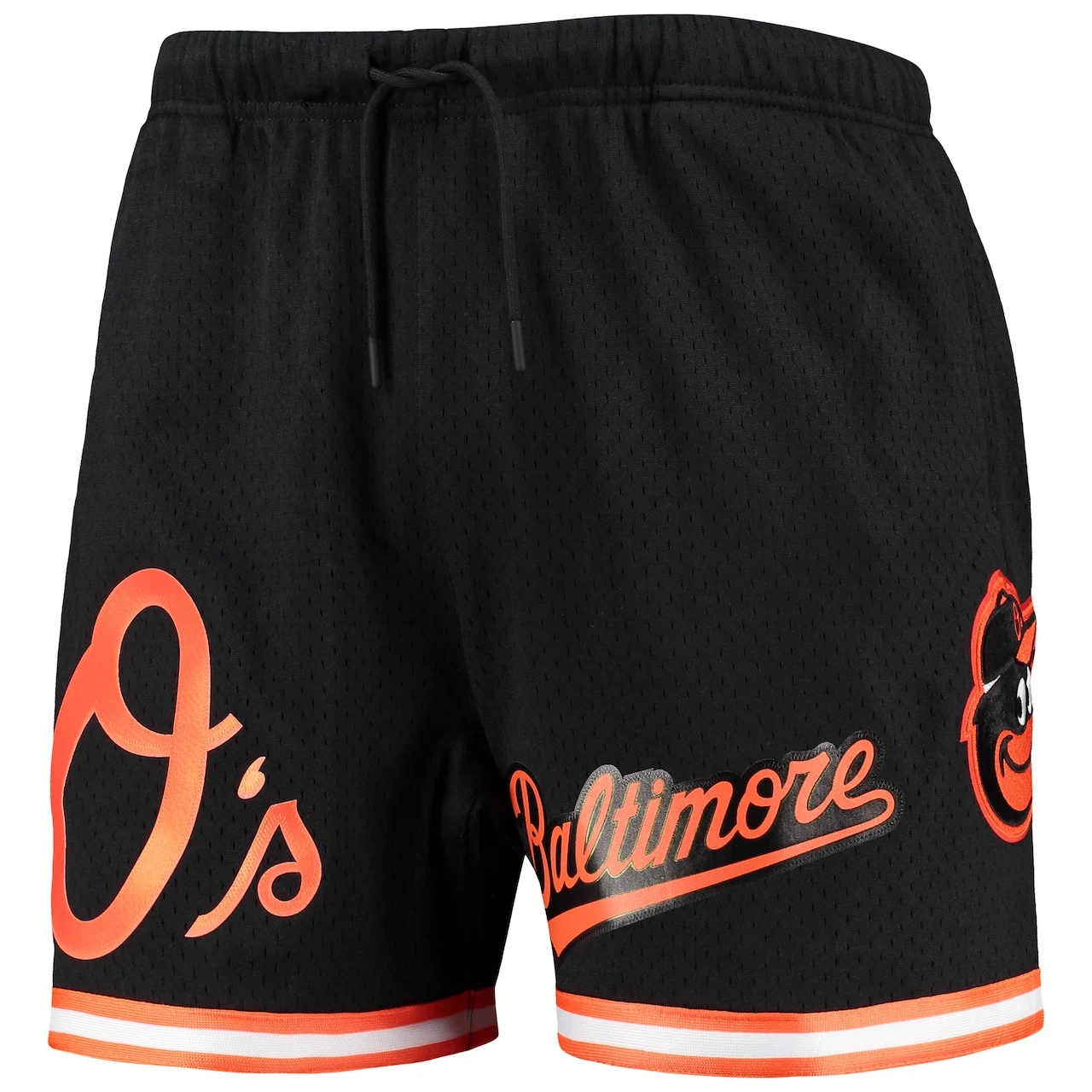 Men's Baltimore Orioles Pro Standard Black 1983 World Series Mesh Shorts - Image 2