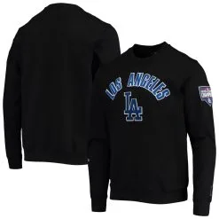 Men's Los Angeles Dodgers Pro Standard Black Stacked Logo Pullover Sweatshirt
