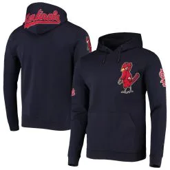 Men's St. Louis Cardinals Pro Standard Navy Team Logo Pullover Hoodie
