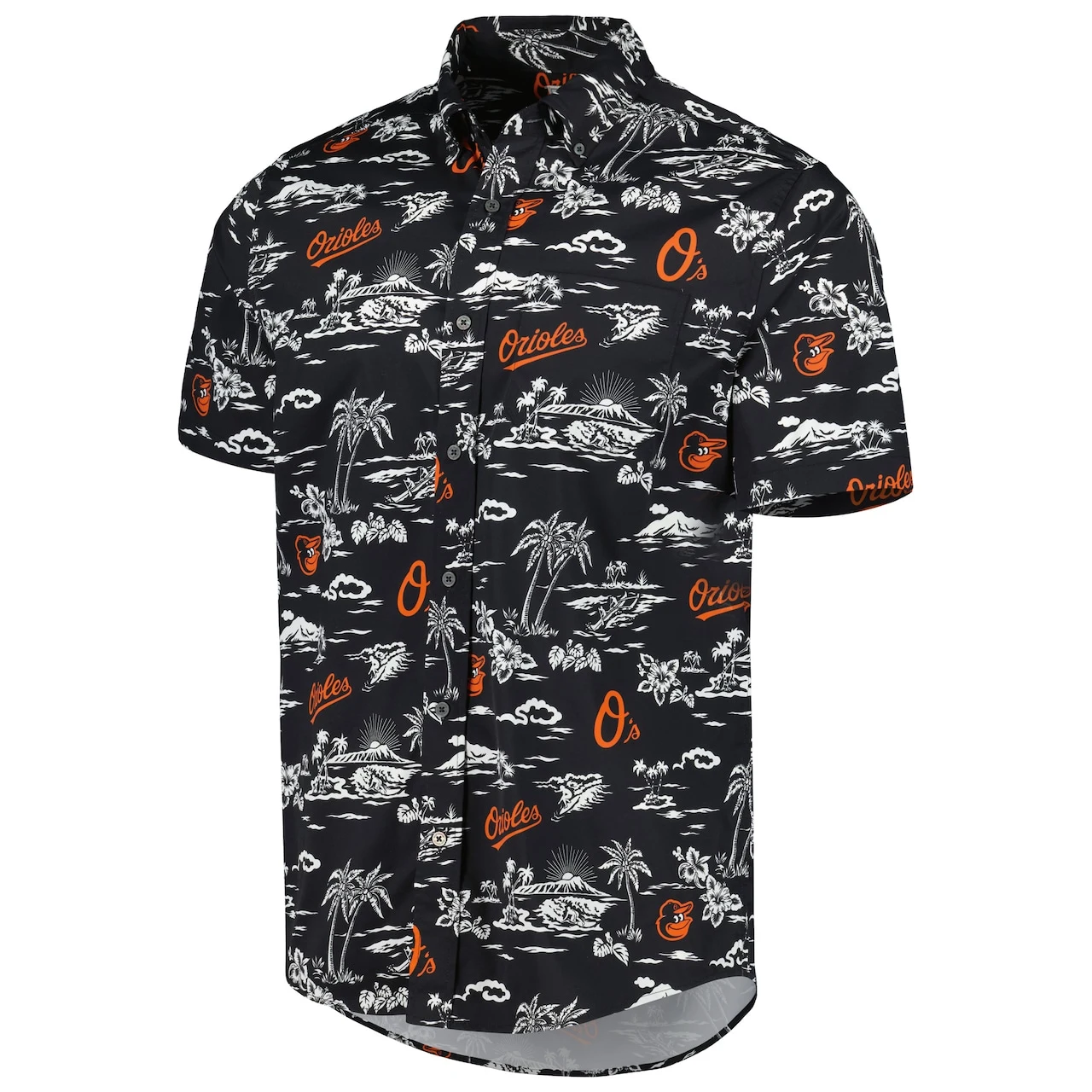 Men's Baltimore Orioles Reyn Spooner Black Kekai Performance Button-Up Shirt - Image 2