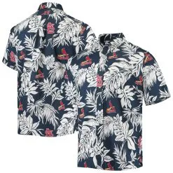 Men's St. Louis Cardinals Reyn Spooner Navy Aloha Button-Up Shirt