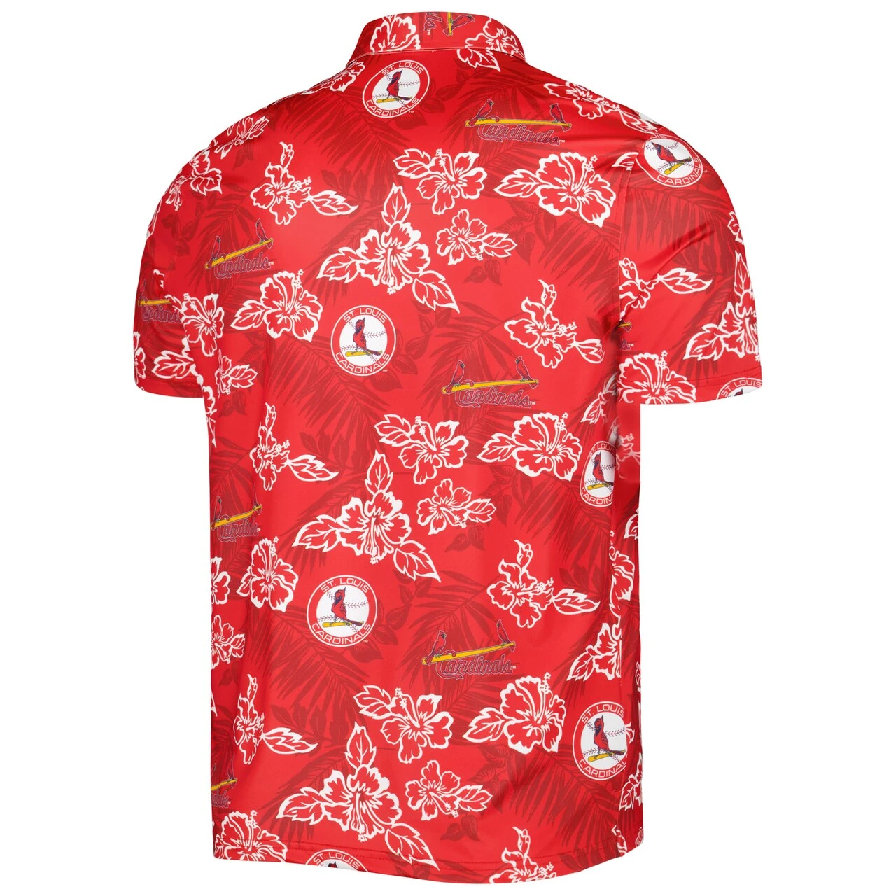 Men's St. Louis Cardinals Reyn Spooner Red Cooperstown Collection Puamana Print Polo - Image 3