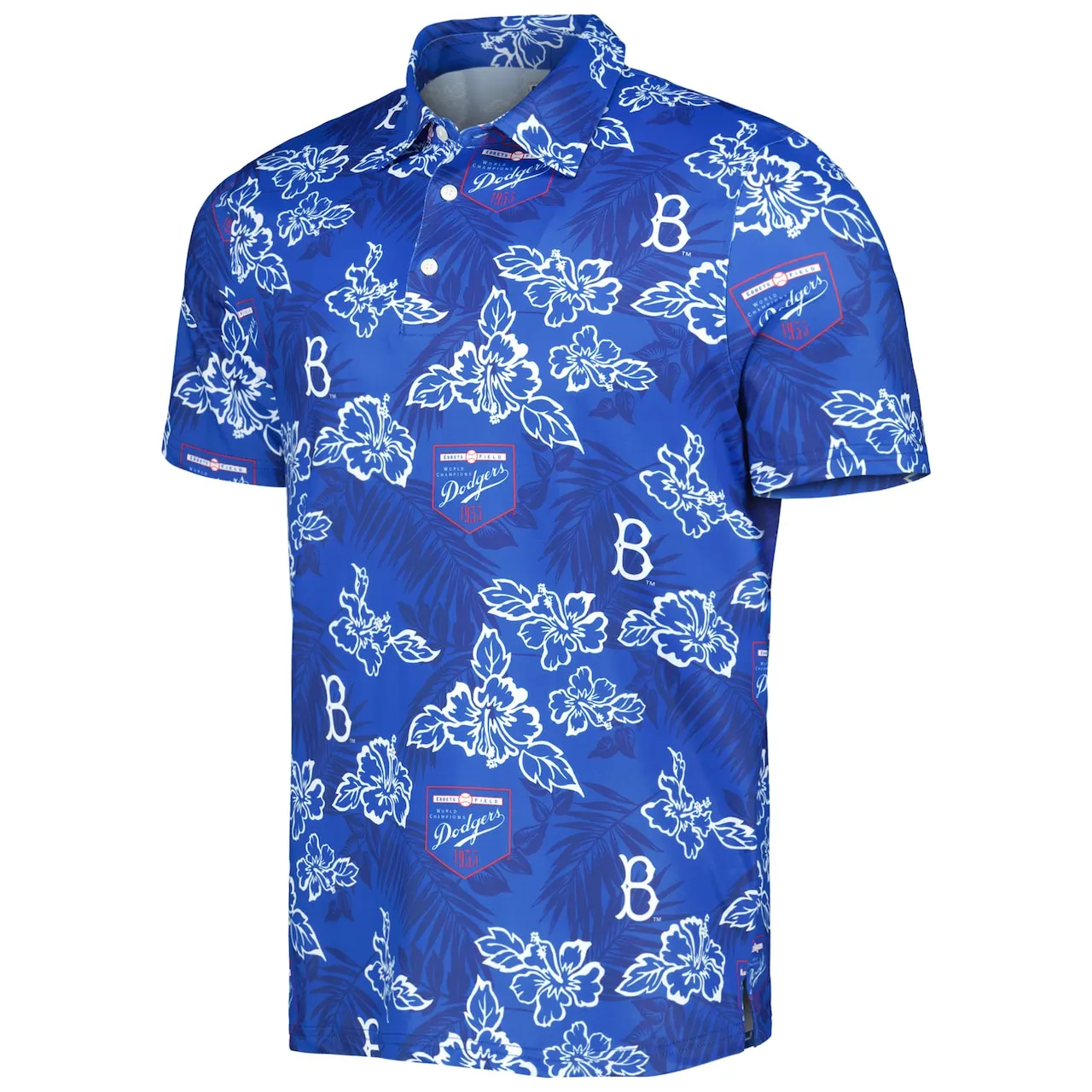 Men's Brooklyn Dodgers Reyn Spooner Royal Cooperstown Collection Puamana Print Polo - Image 2