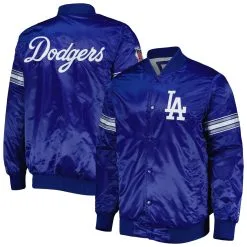 Men's Los Angeles Dodgers Starter Royal Pick & Roll Satin Varsity Full-Snap Jacket