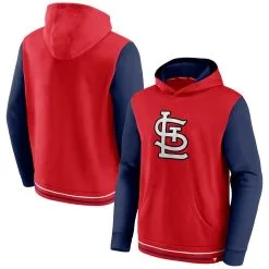 Men's St. Louis Cardinals Fanatics Branded Red/Navy Last Whistle Pullover Hoodie