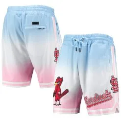 Men's St. Louis Cardinals Pro Standard Blue/Pink Team Logo Pro Ombre Shorts