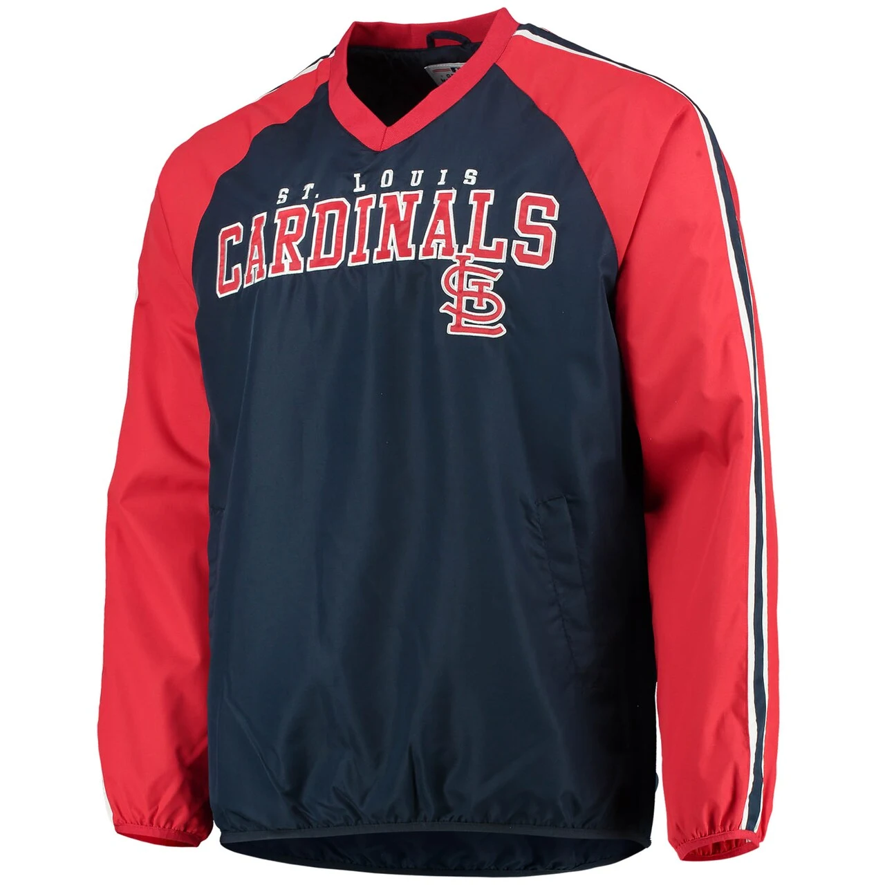 Men's St. Louis Cardinals G-III Sports By Carl Banks Navy/Red Kickoff Raglan V-Neck Pullover Jacket - Image 2