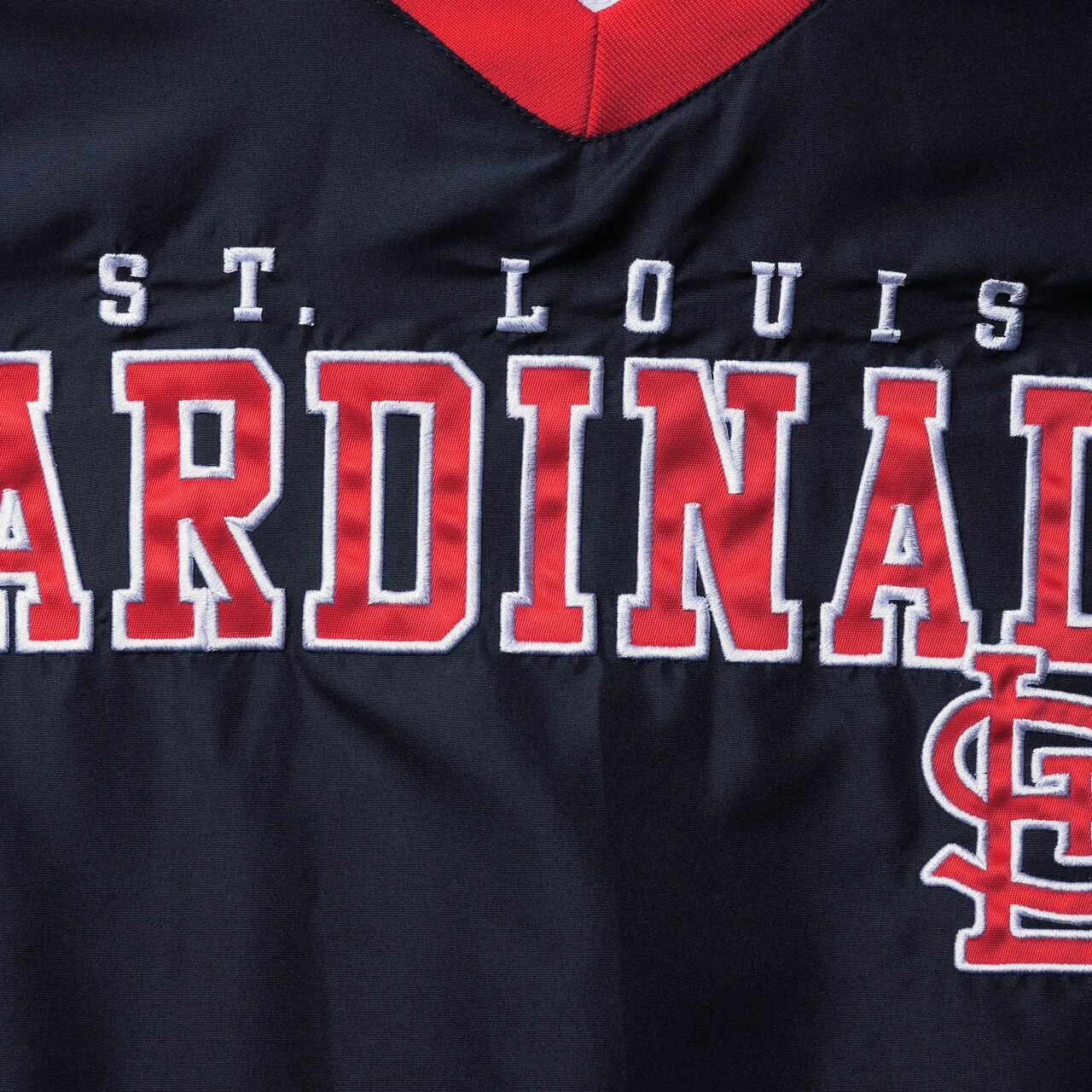 Men's St. Louis Cardinals G-III Sports By Carl Banks Navy/Red Kickoff Raglan V-Neck Pullover Jacket - Image 4