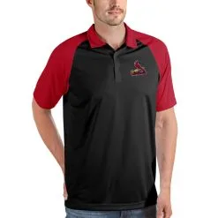 Men's St. Louis Cardinals Antigua Black/Red Nova Polo