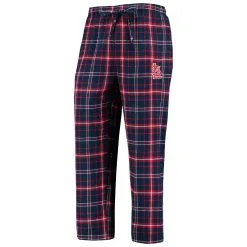 Men's St. Louis Cardinals Concepts Sport Navy/Red Team Ultimate Plaid Flannel Pants