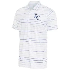 Men's Kansas City Royals Antigua White/Royal Ryder Polo