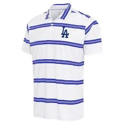 Men's Los Angeles Dodgers Antigua White/Royal Groove Polo