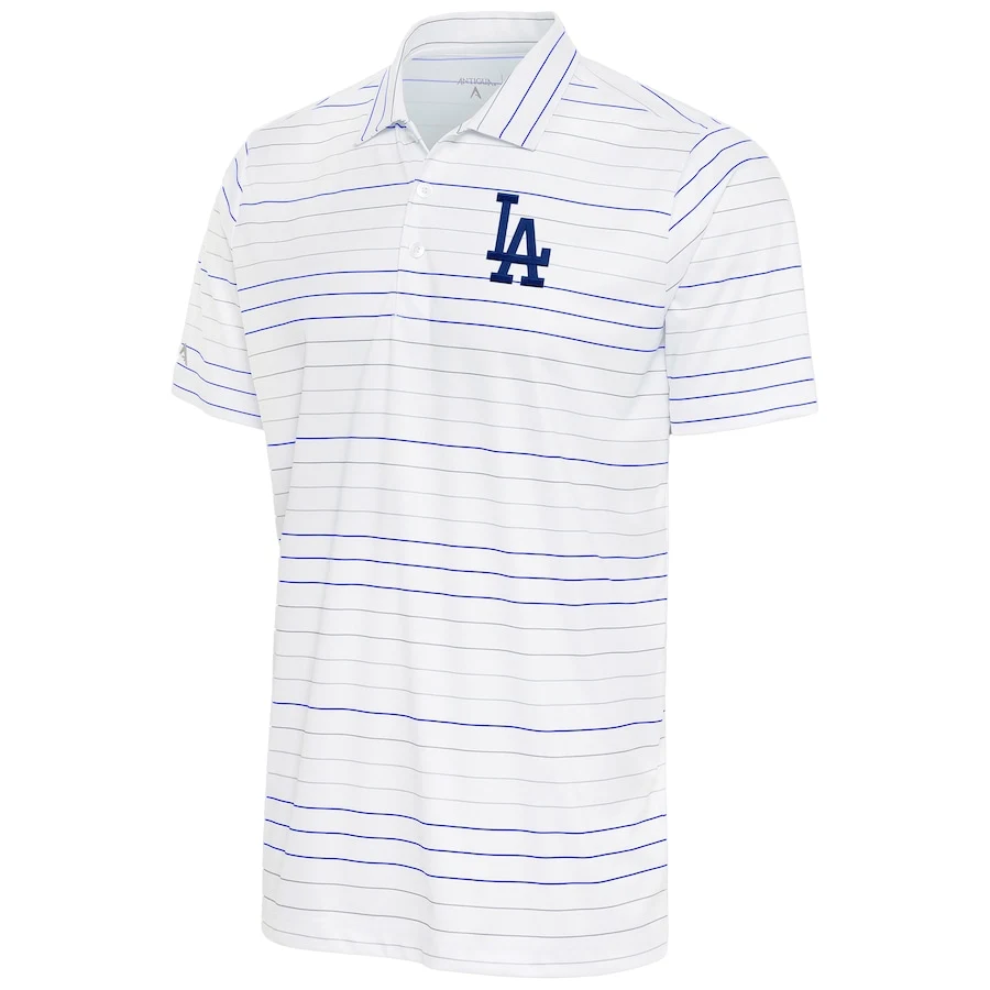 Men's Los Angeles Dodgers Antigua White/Royal Ryder Polo