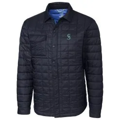 Seattle Mariners Cutter & Buck Rainier Shirt Full-Zip Jacket - Navy