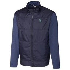 Seattle Mariners Cutter & Buck Stealth Full-Zip Jacket - Navy