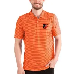 Men's Baltimore Orioles Antigua Orange/White Esteem Polo